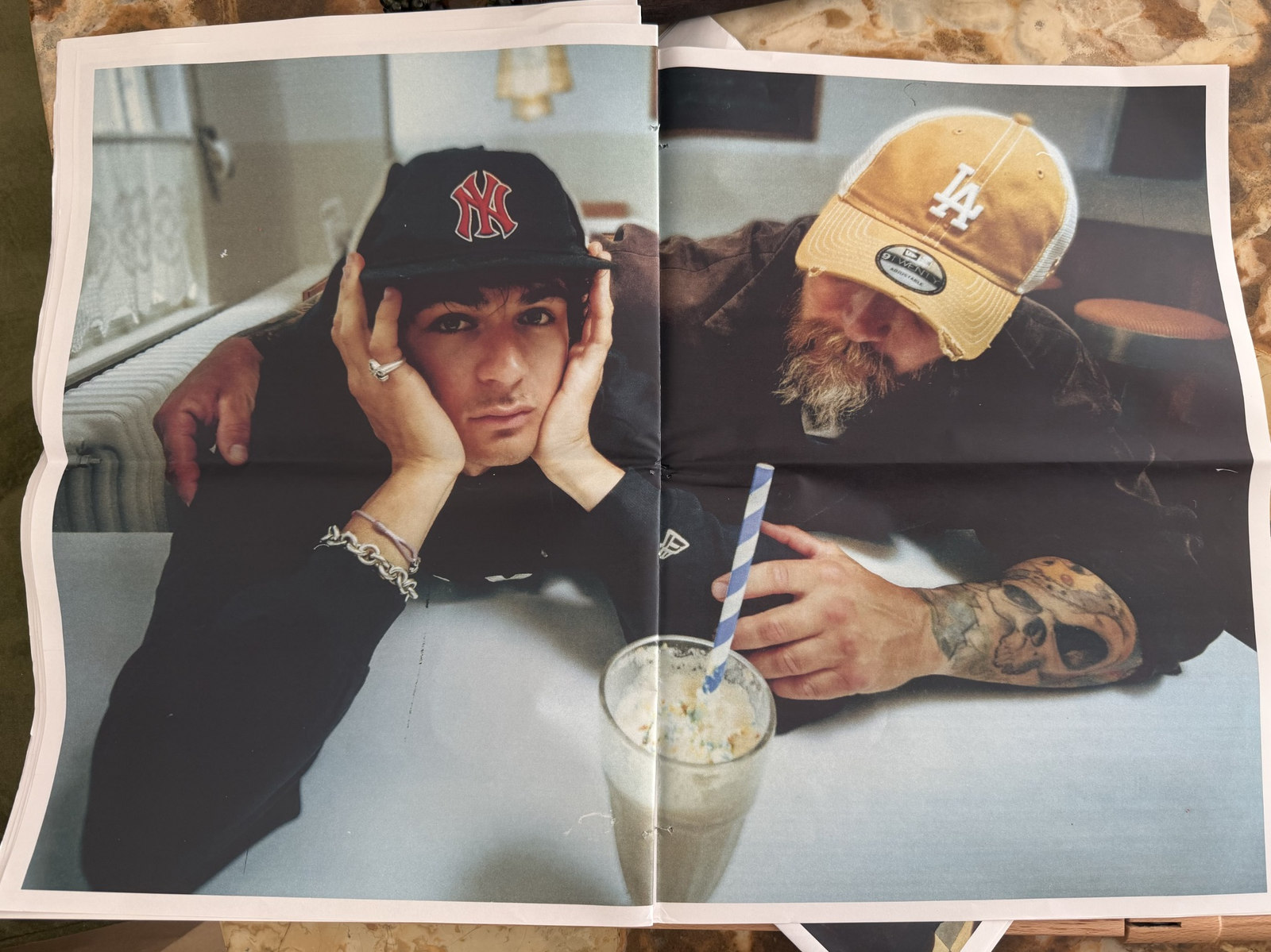 Photographic print spread with two portraits