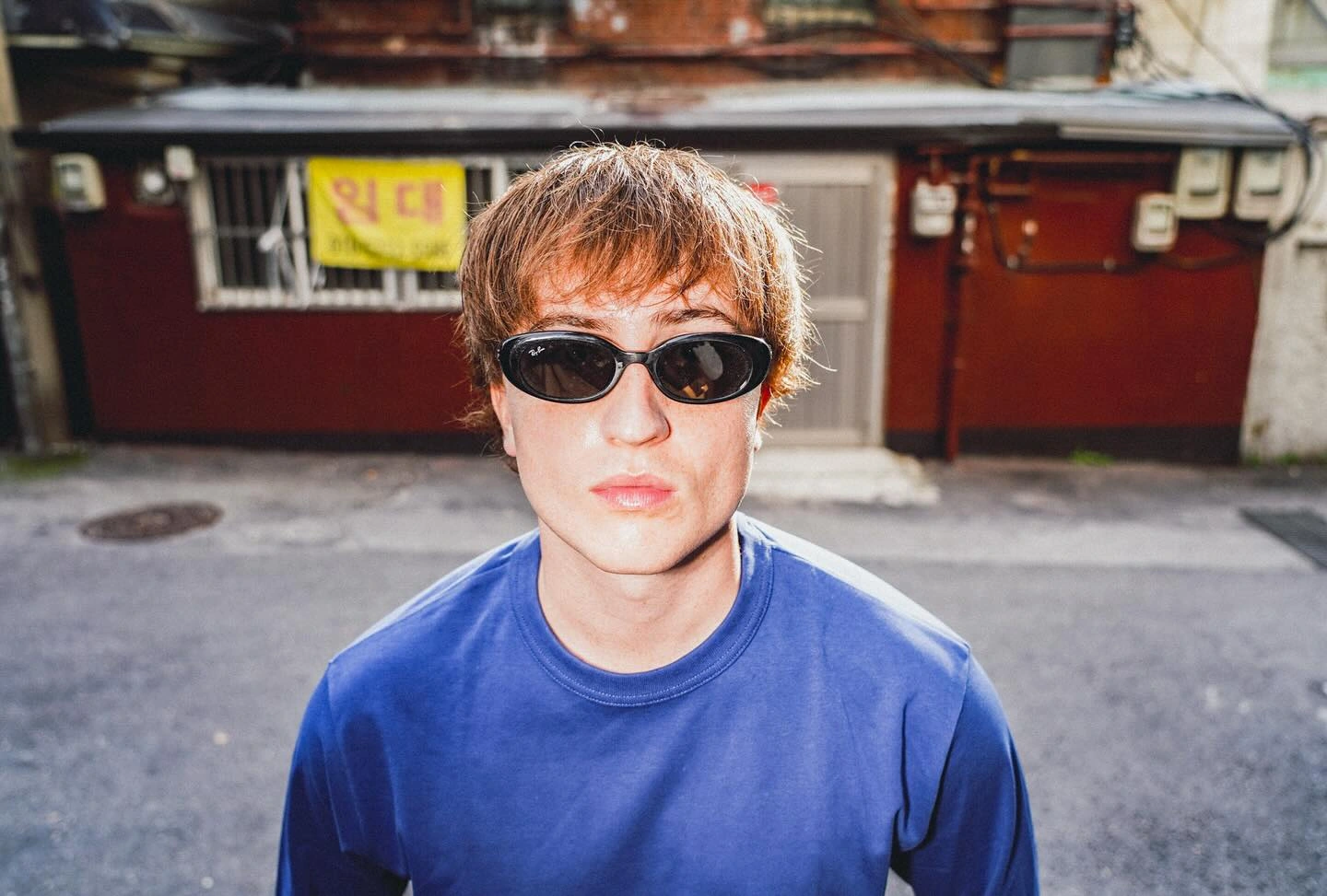 Max — blue T-shirt portrait