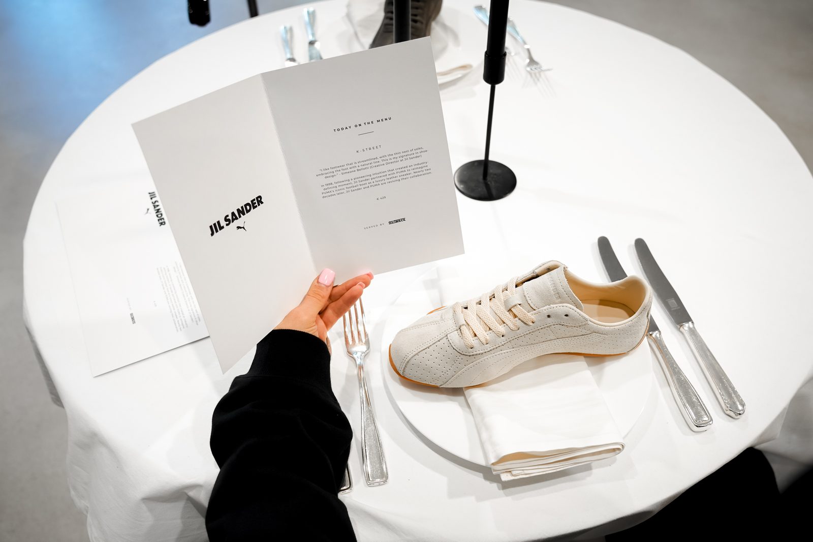Jil Sander x Puma launch — table detail