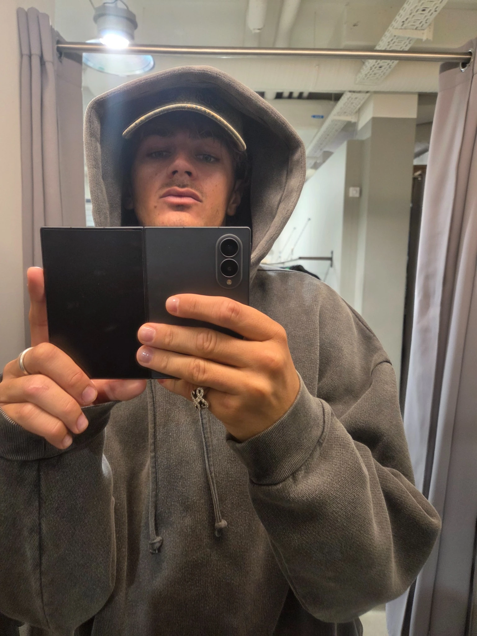 Samsung — close portrait with phone